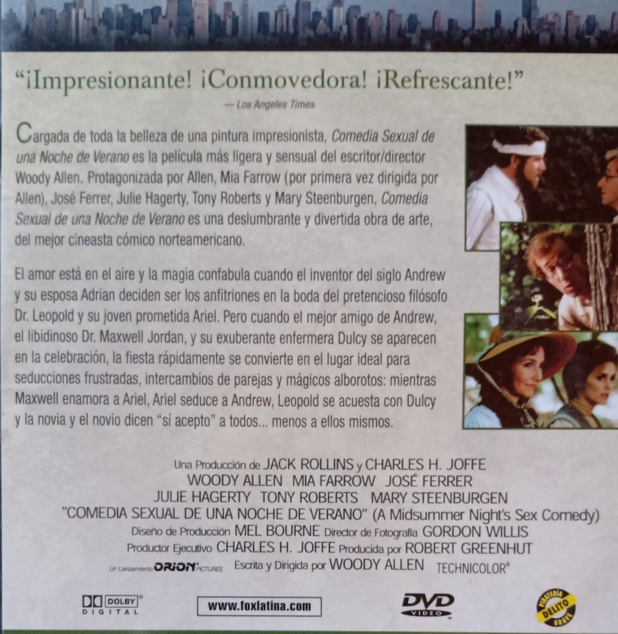Comedia sexual en una noche de verano. Título original: A Midsummer Night's Sex Comedy. DVD.