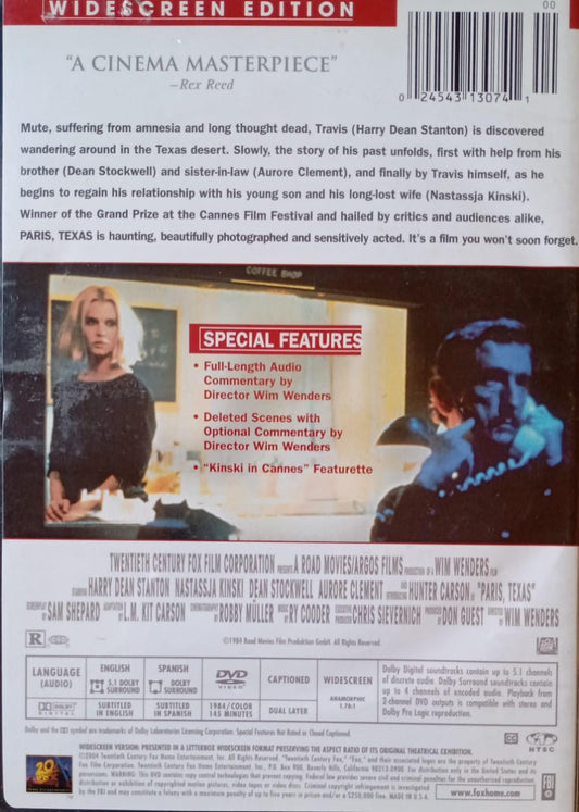 París, Texas. Título original: Paris, Texas. DVD.