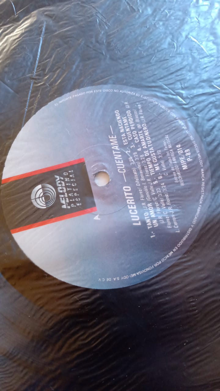 Lucero – Cuéntame. Vinilo 1989.