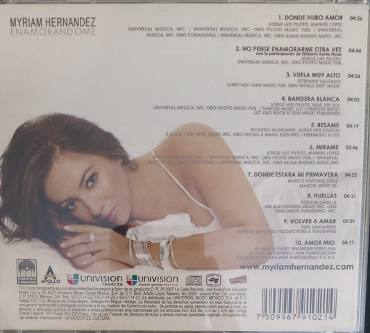Myriam Hernandez – Enamorandome. CD.