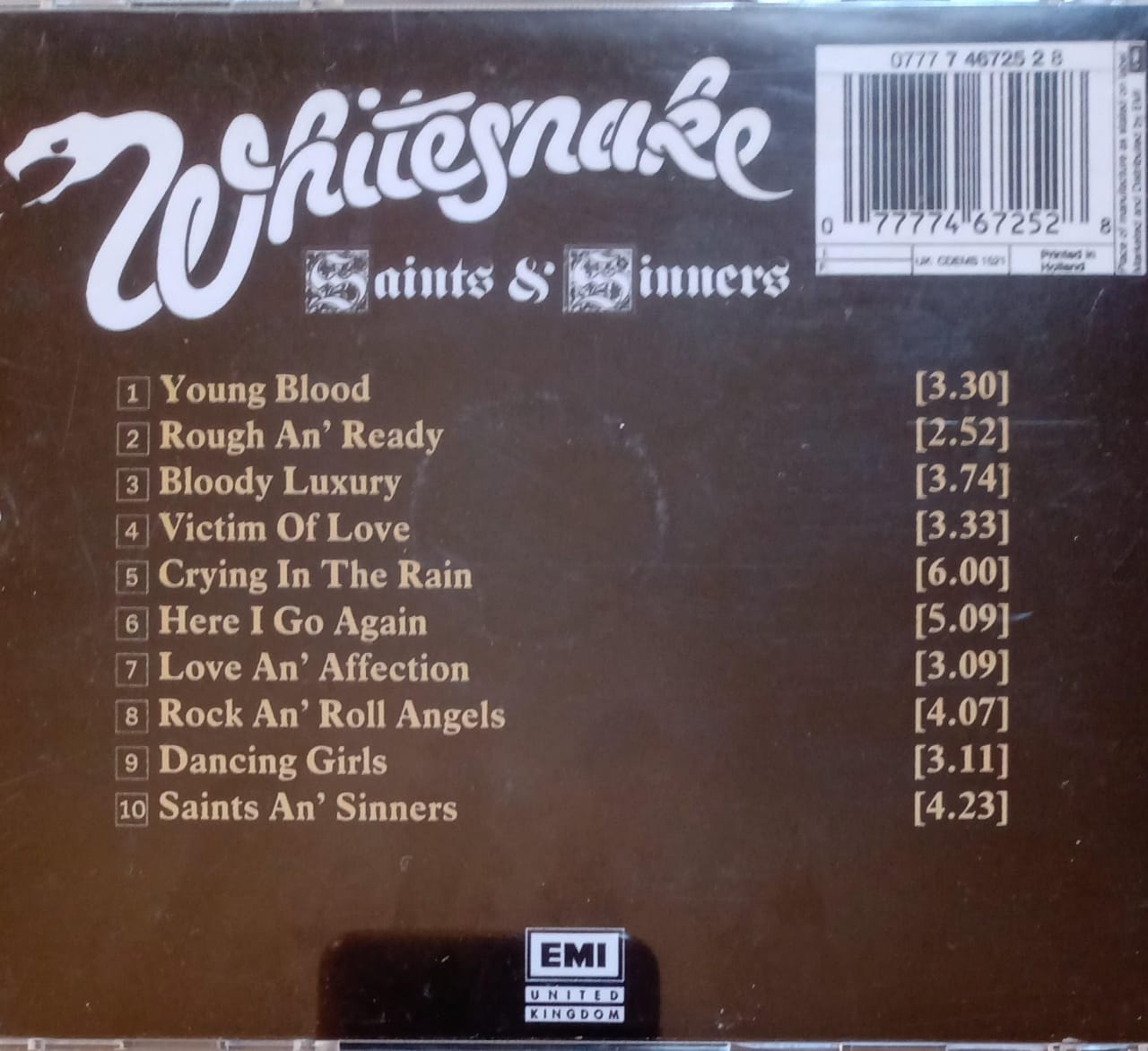 Whitesnake – Saints & Sinners. Cd.