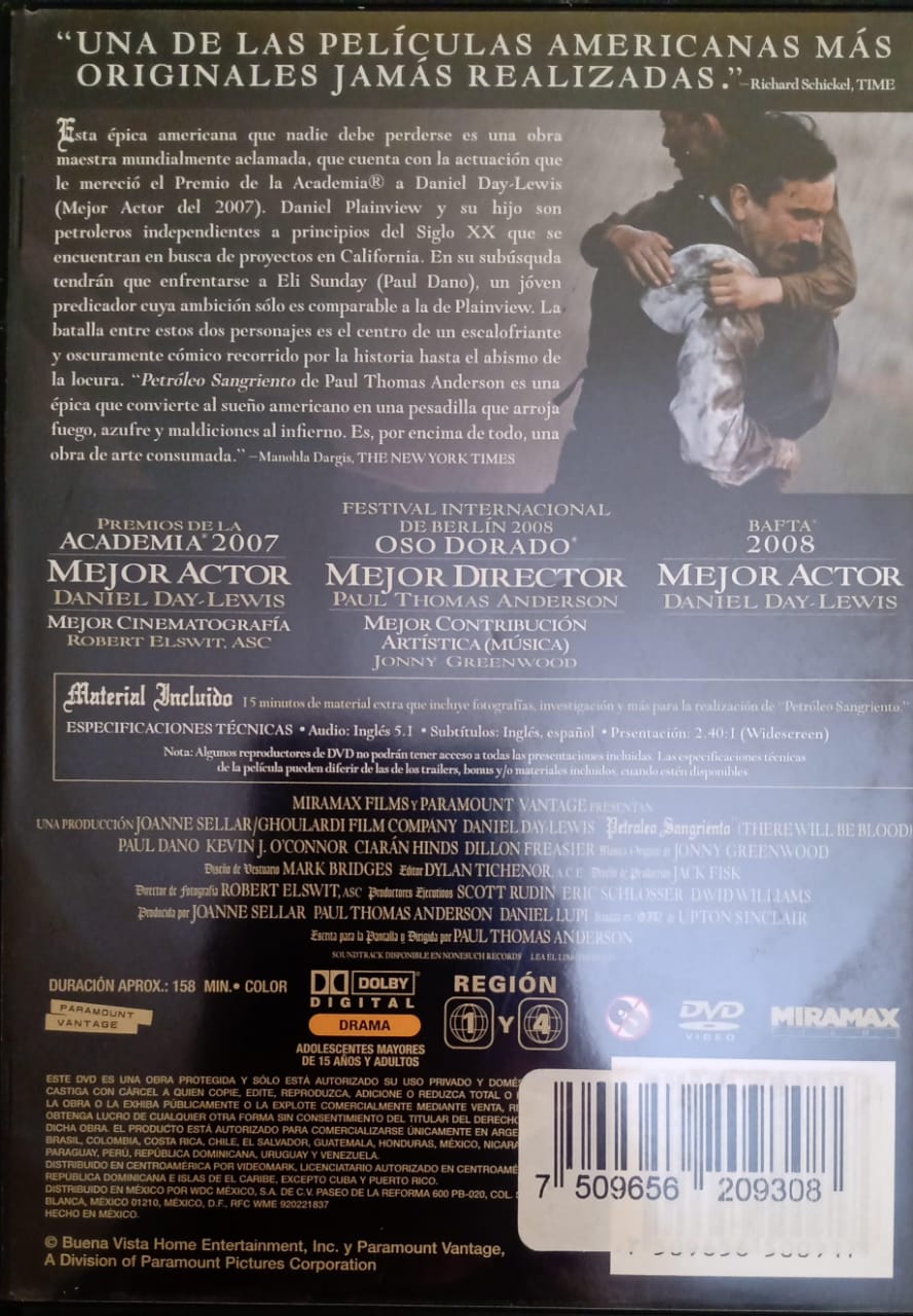 Petróleo sangriento: There Will Be Blood. DVD.