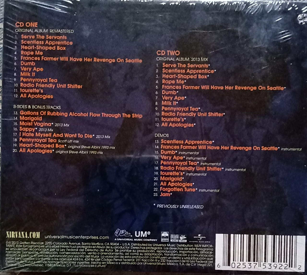 Nirvana – In Utero. CD doble nuevo.