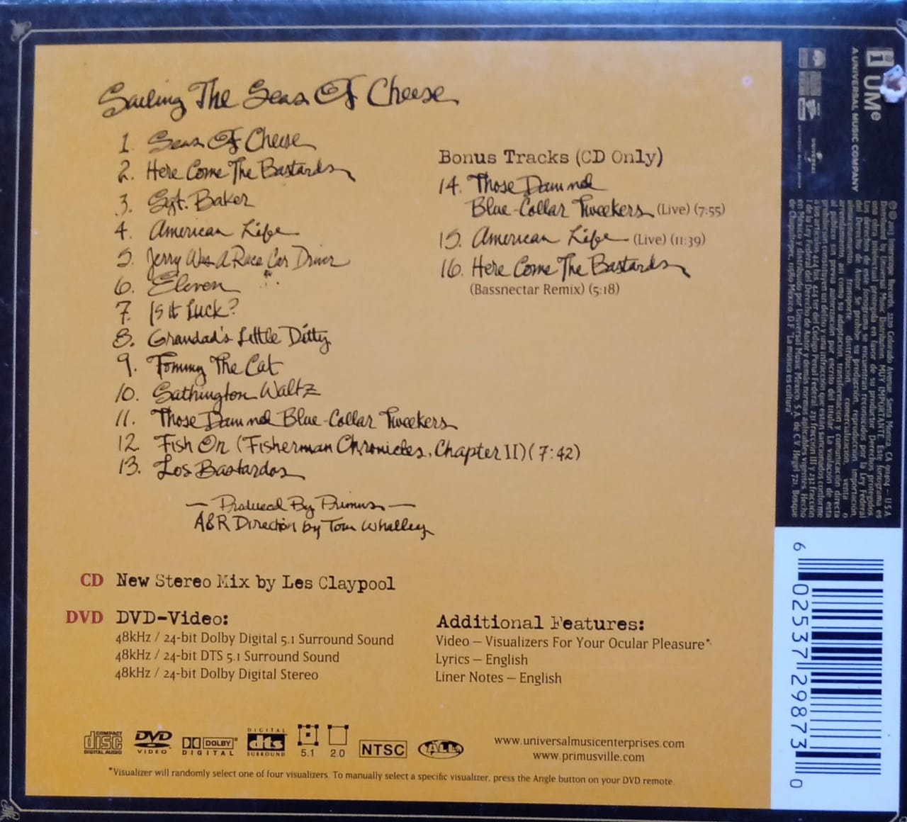 Primus – Sailing the Seas of Cheese. Cd doble.