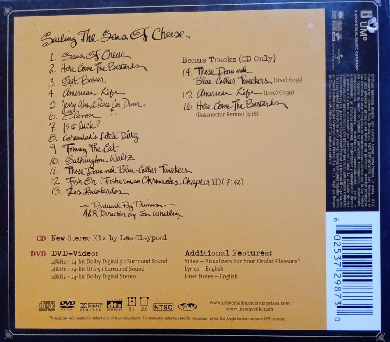 Primus – Sailing the Seas of Cheese. Cd doble.