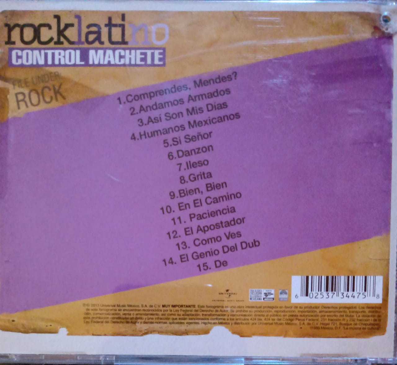 Control Machete – Rocklatino. CD.