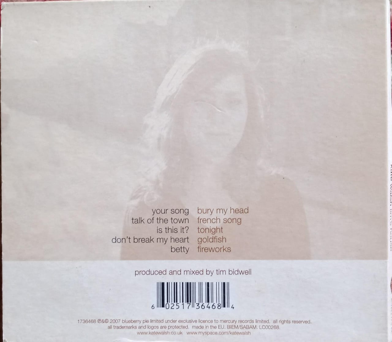 Kate Walsh – Tim's House (CD en excelente estado).