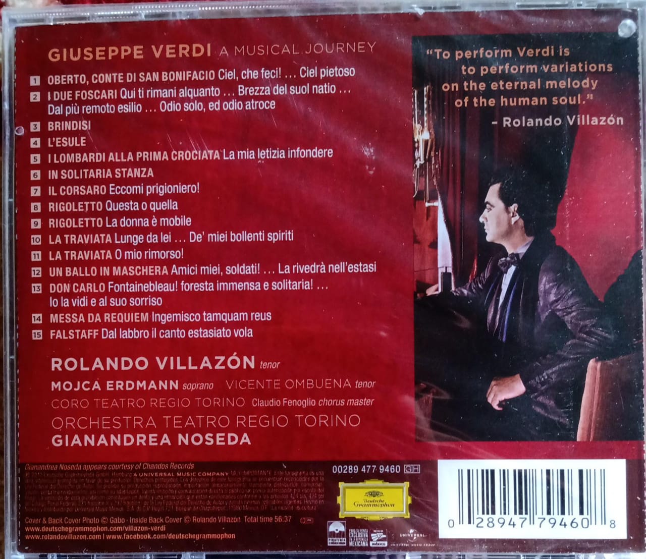 Villazón, Verdi, Orchestra Teatro Regio Torino, Gianandrea Noseda. CD nuevo.