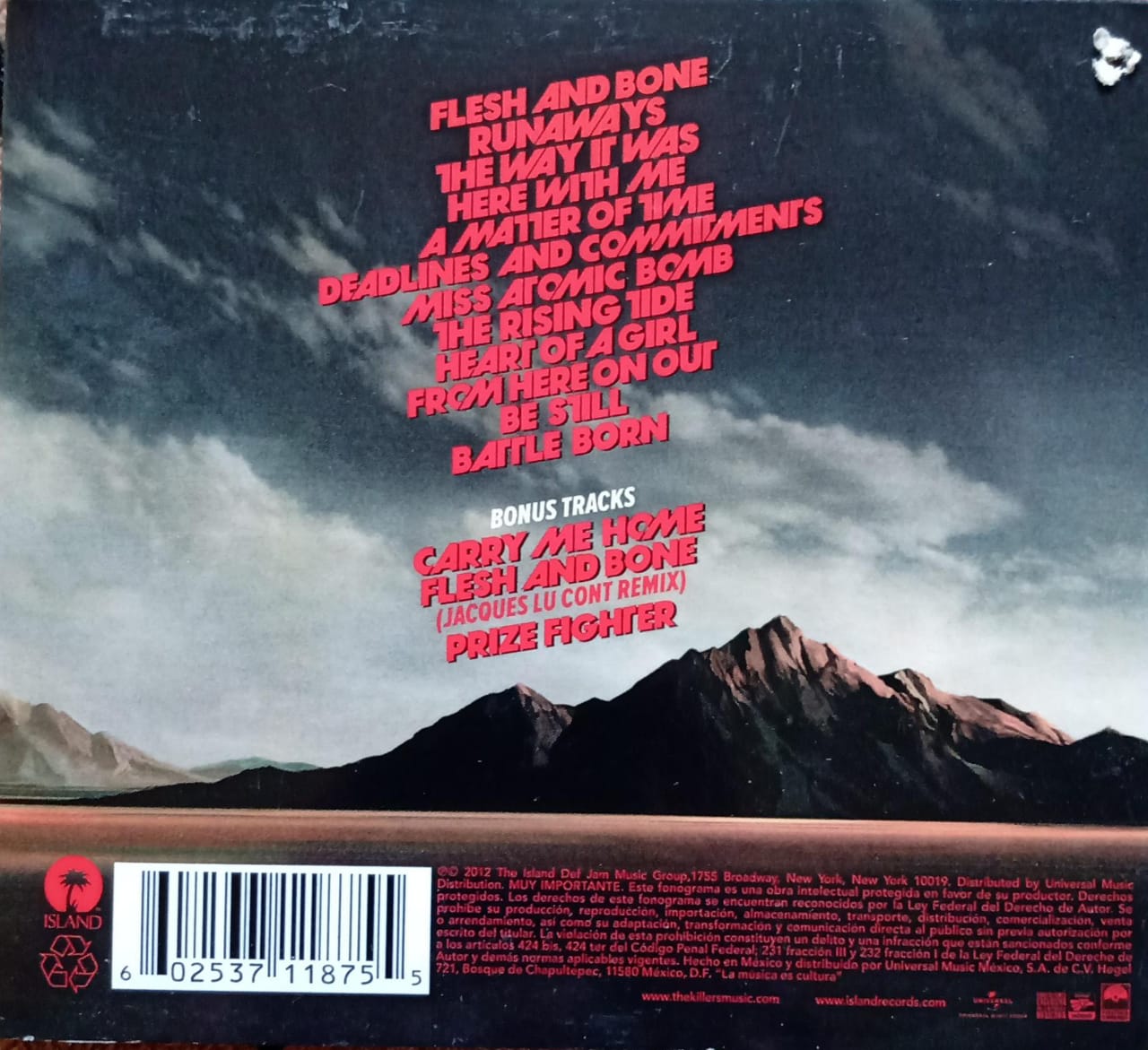 The Killers – Battle Born (CD en excelente estado, autografiado).
