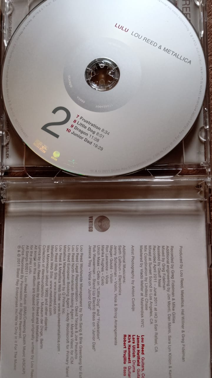 Lou Reed &amp; Metallica – Lulu (CD doble en excelente estado).