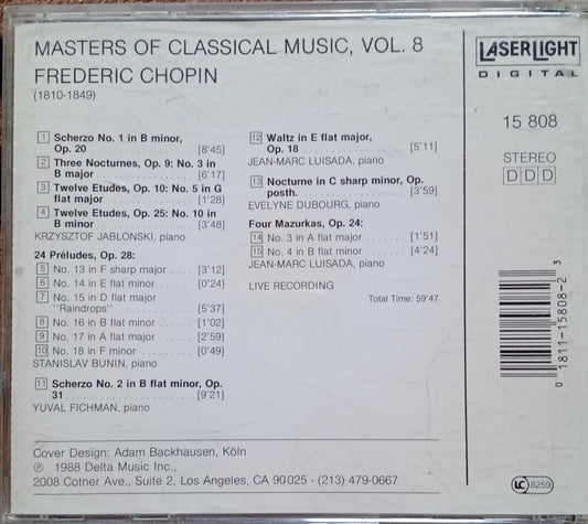 MASTERS OF CLASSICAL MUSIC, VOL. 8 FREDERIC CHOPIN. Cd.