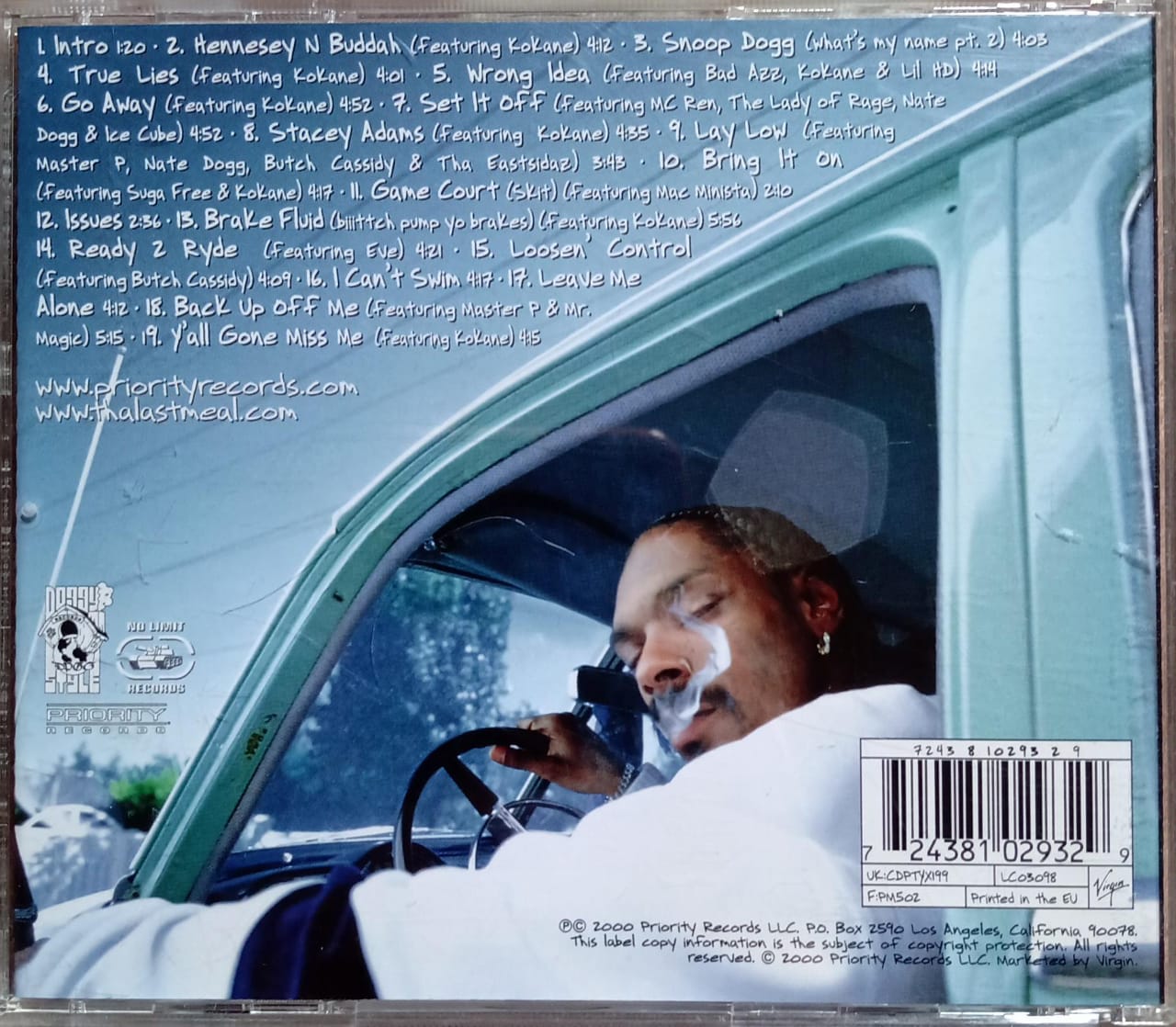 Snoop Dogg – Tha Last Meal (CD en excelente estado).