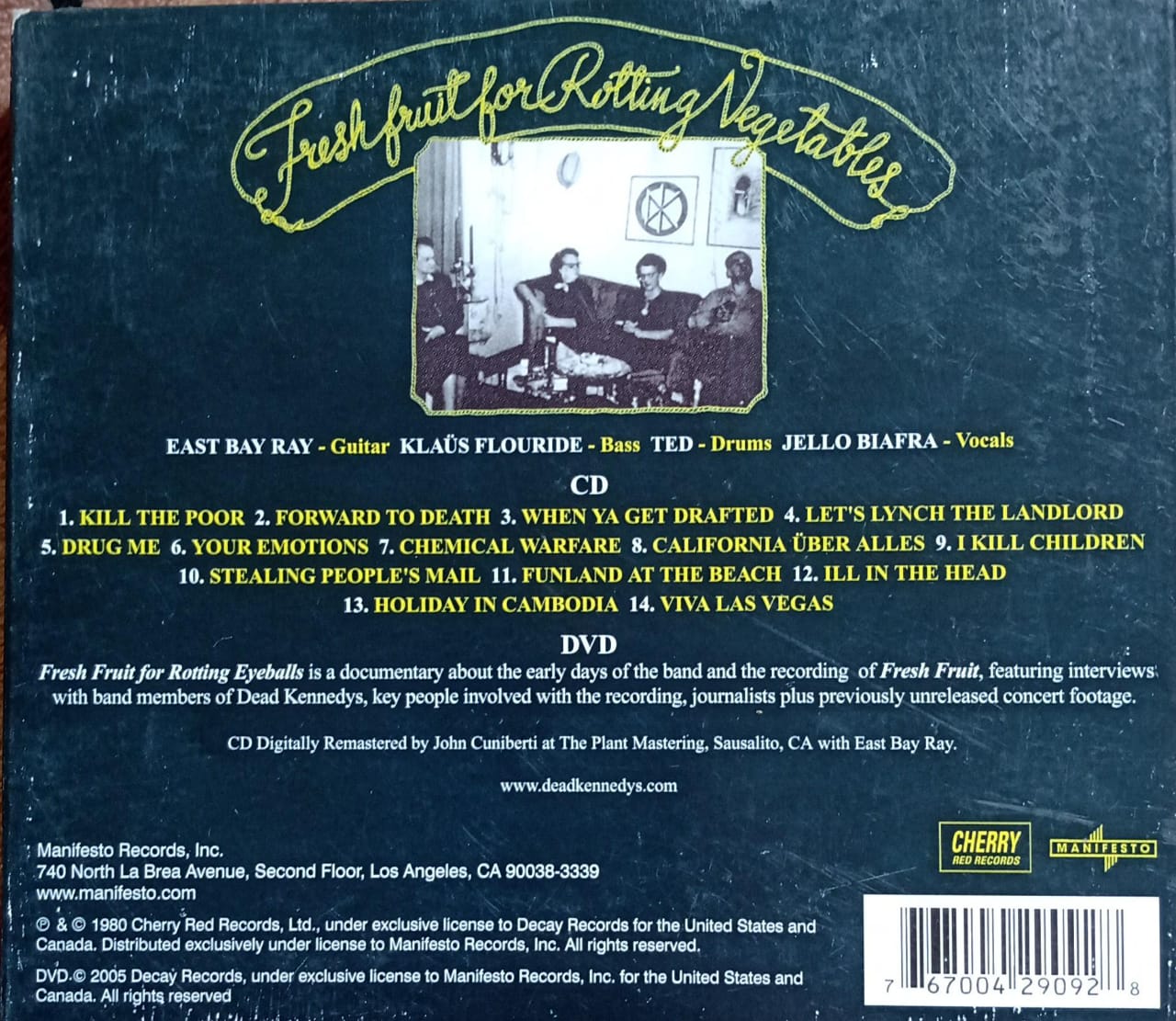 Dead Kennedys – Fresh Fruit for Rotting Vegetables: 25th Anniversary Edition CD + DVD en excelente estado