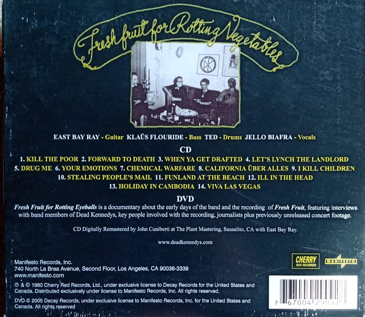 Dead Kennedys – Fresh Fruit for Rotting Vegetables: 25th Anniversary Edition CD + DVD en excelente estado