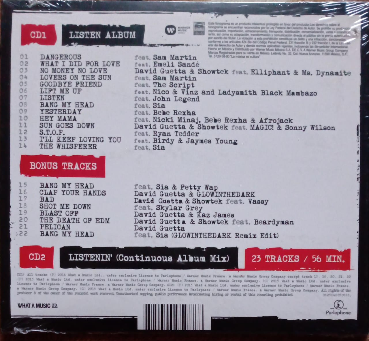 David Guetta – Listen (CD doble nuevo).
