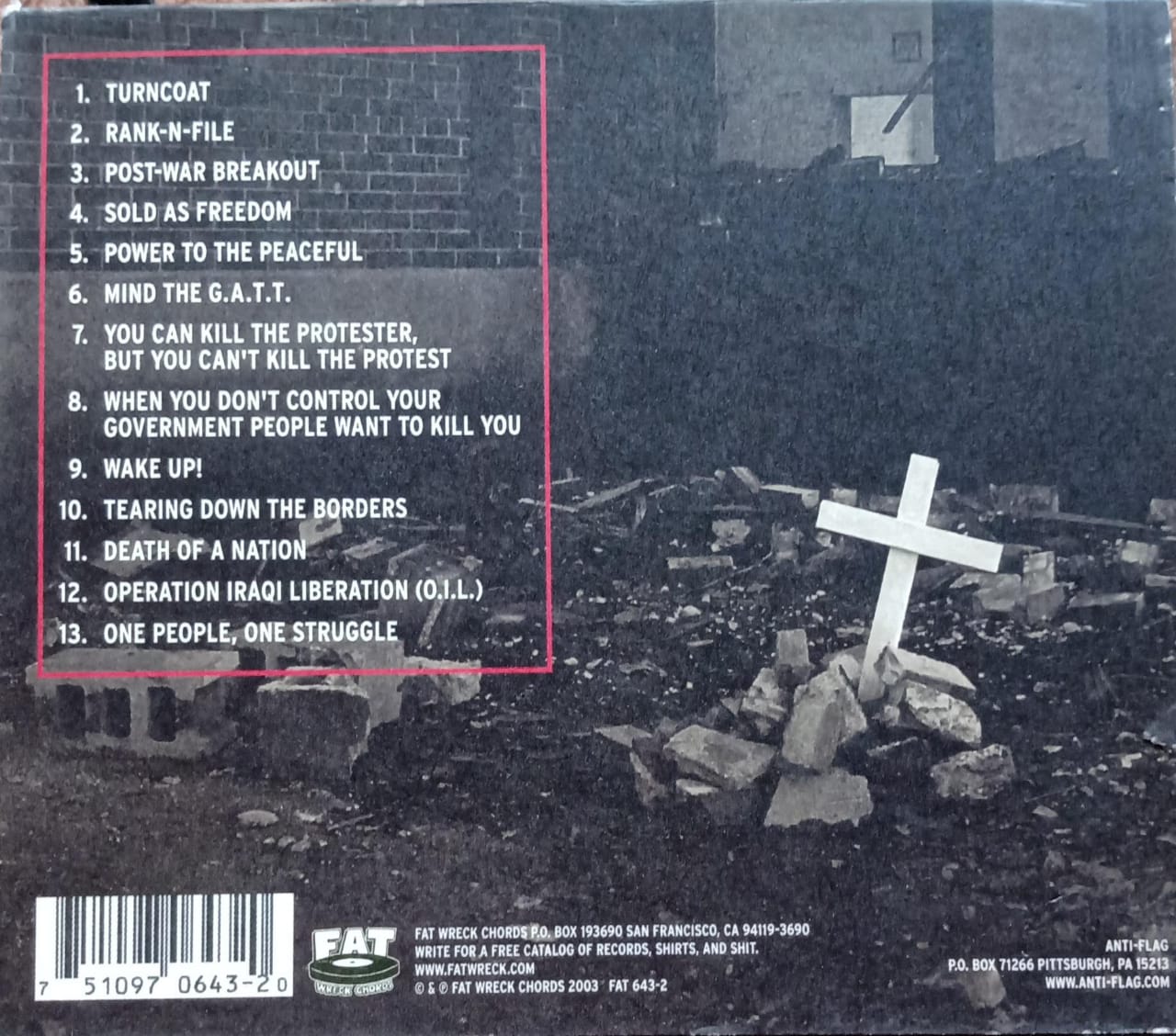 Anti-Flag – The Terror State (CD en excelente estado).