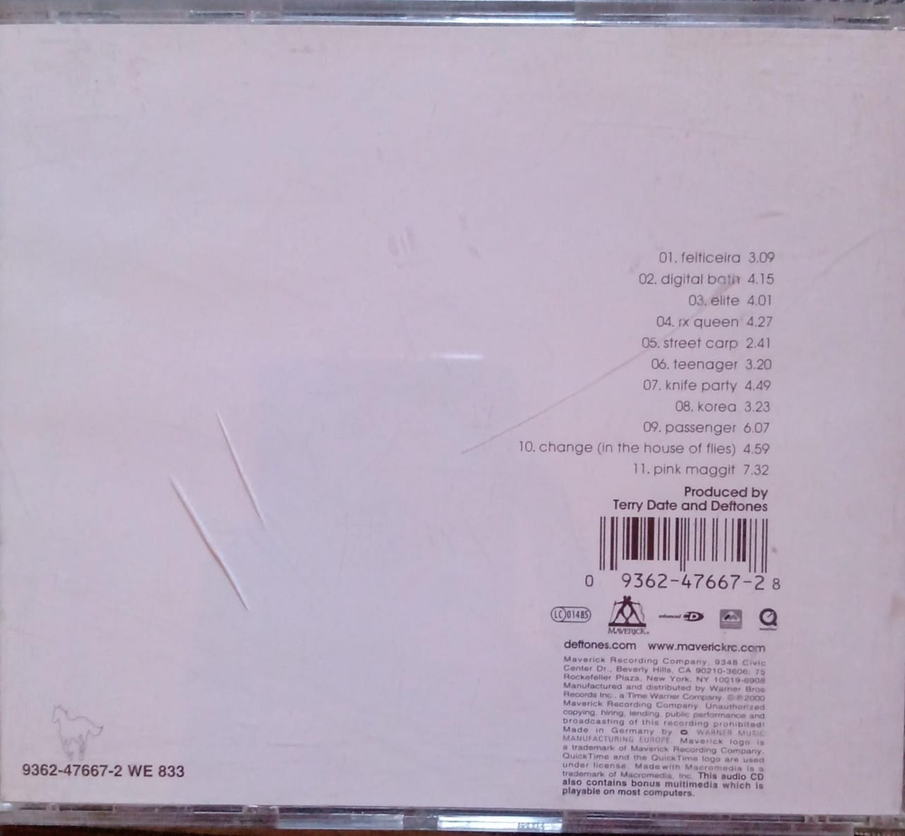 Deftones – White Pony (CD importado en buen estado).