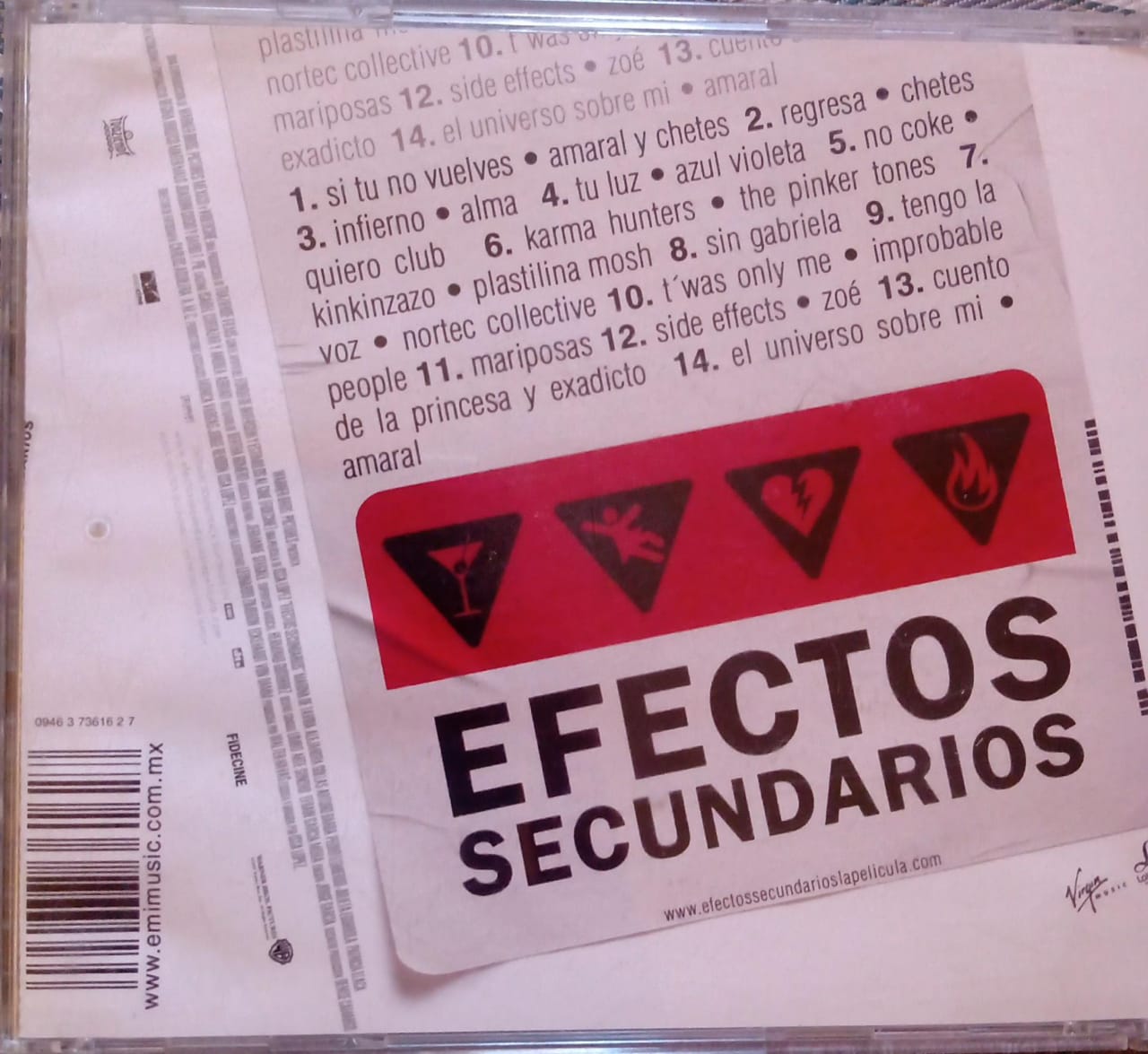 Varios – Efectos Secundarios (Ost Soundtrack). Cd.