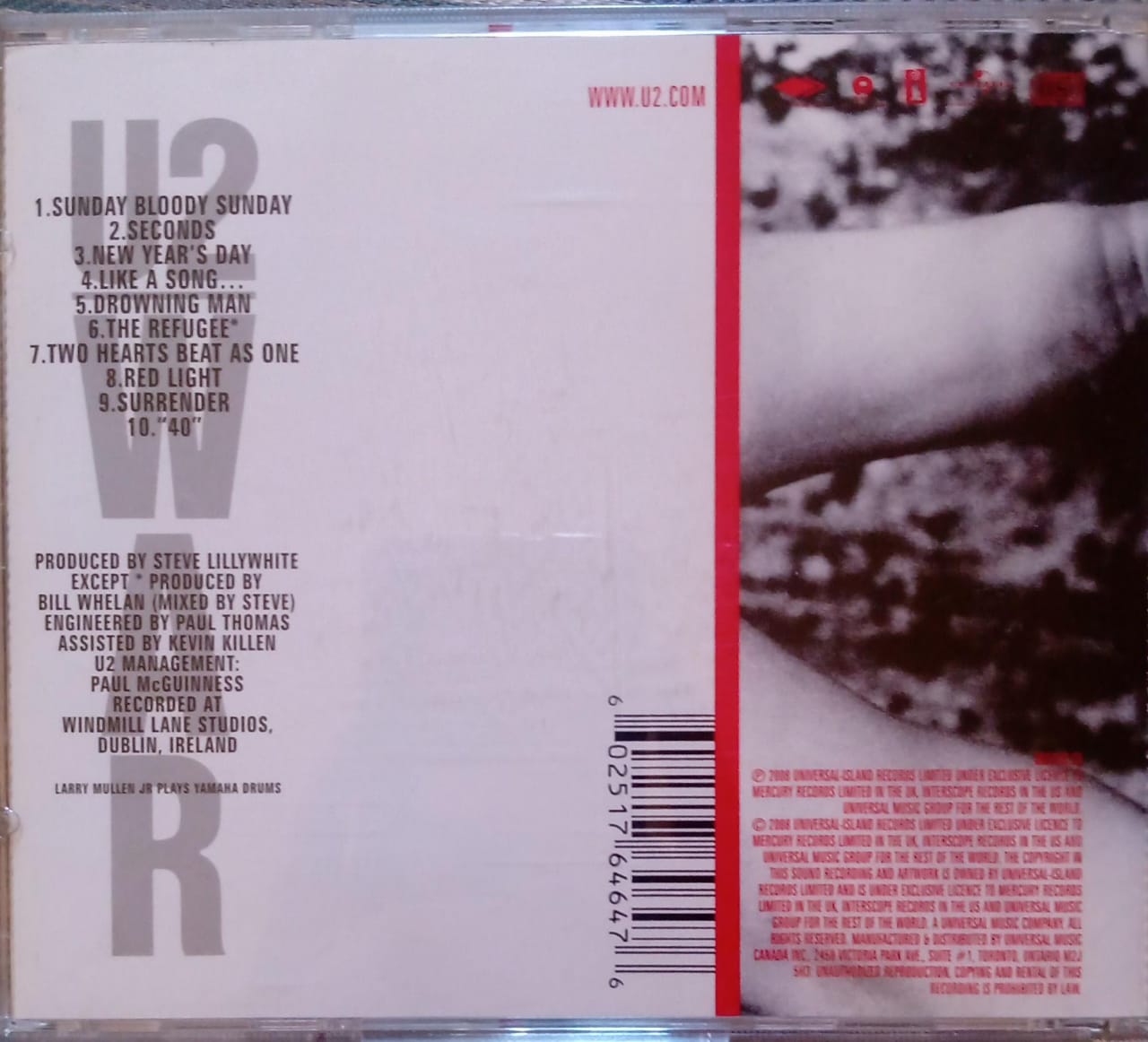 U2 – War (CD importado en excelente estado).