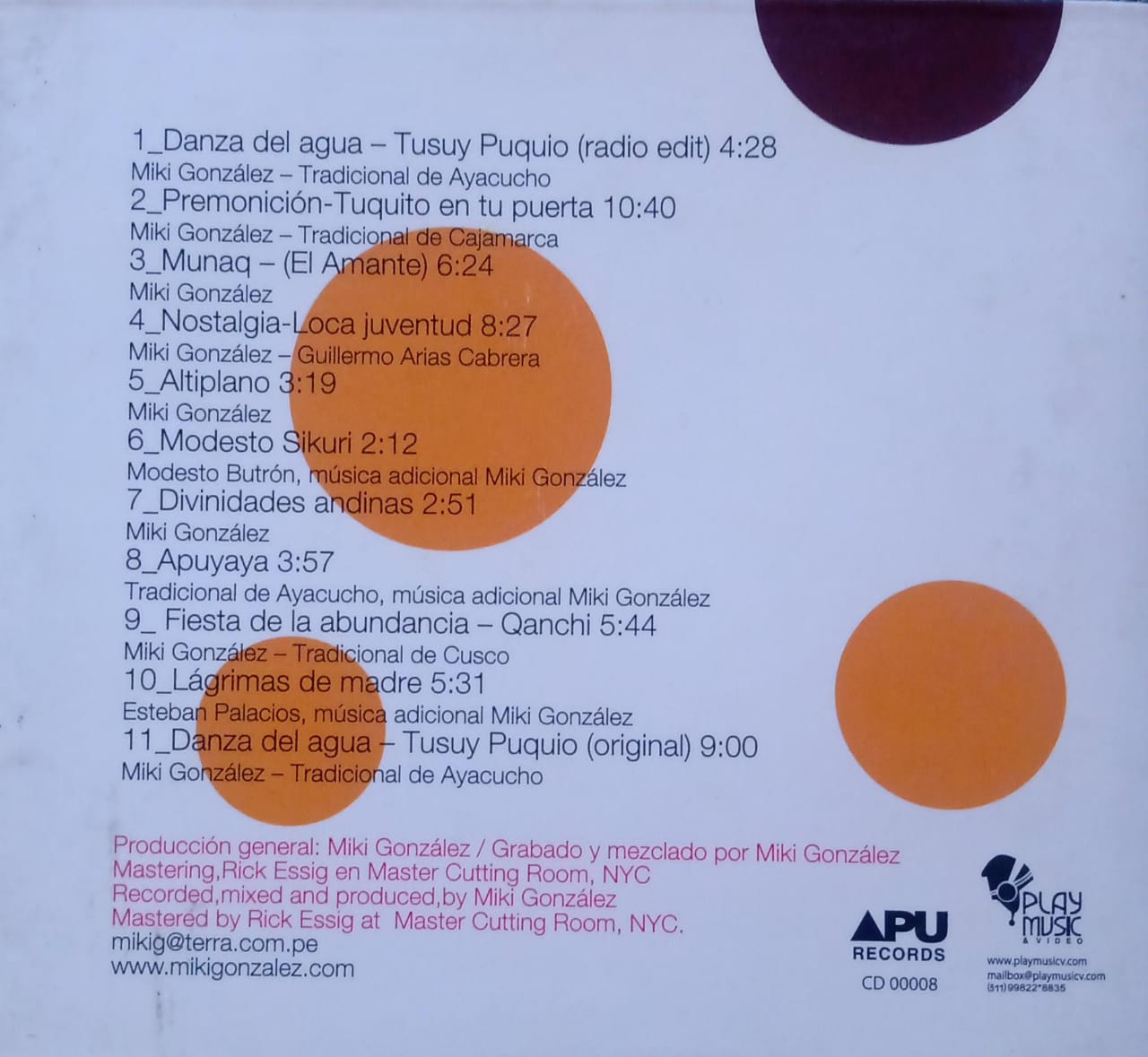 Miki González – Inka Beats: Apu Sessions. Cd.