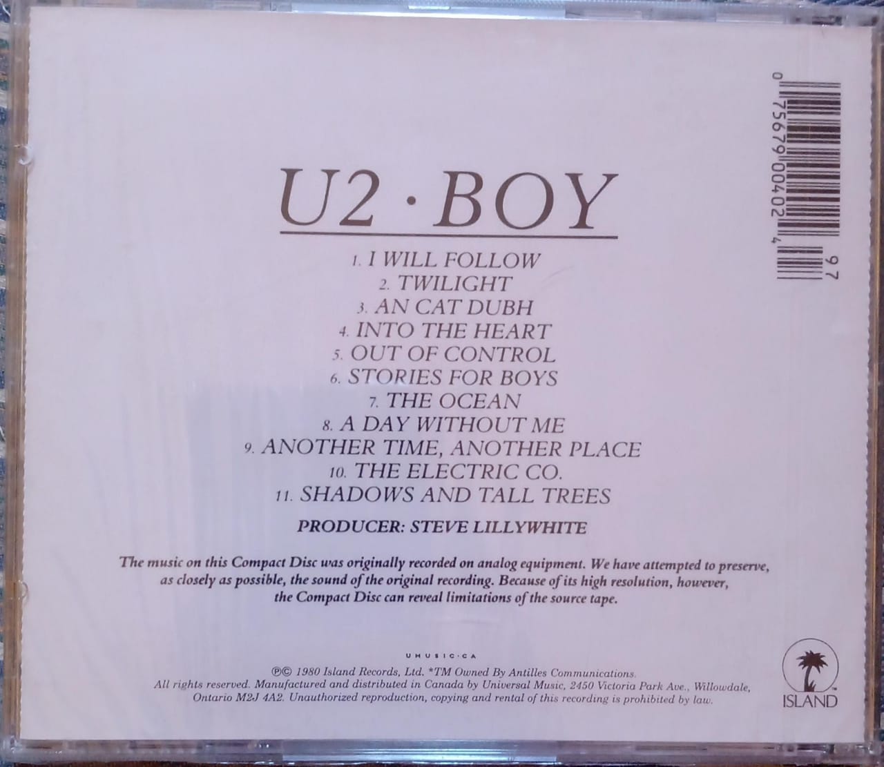 U2 – Boy (CD importado nuevo).