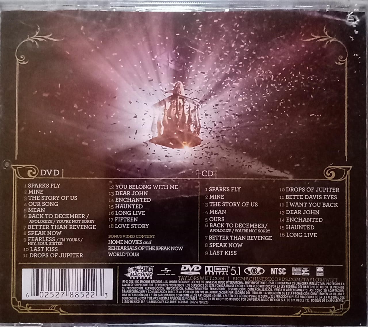 Taylor Swift – Speak Now World Tour Live (CD+DVD). Nuevo.