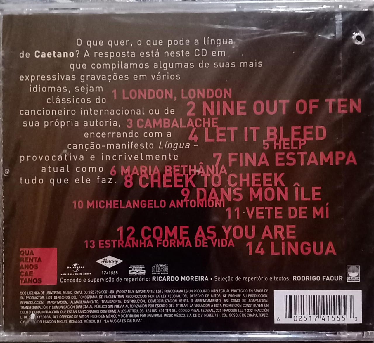 Caetano Veloso – Lingua (CD nuevo).