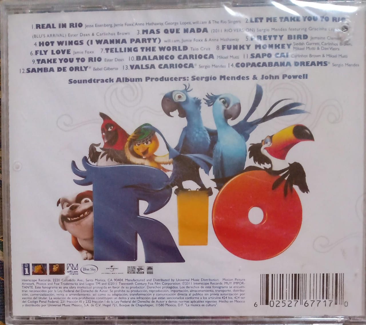 Varios – Rio (Music From The Motion Picture). Cd nuevo.