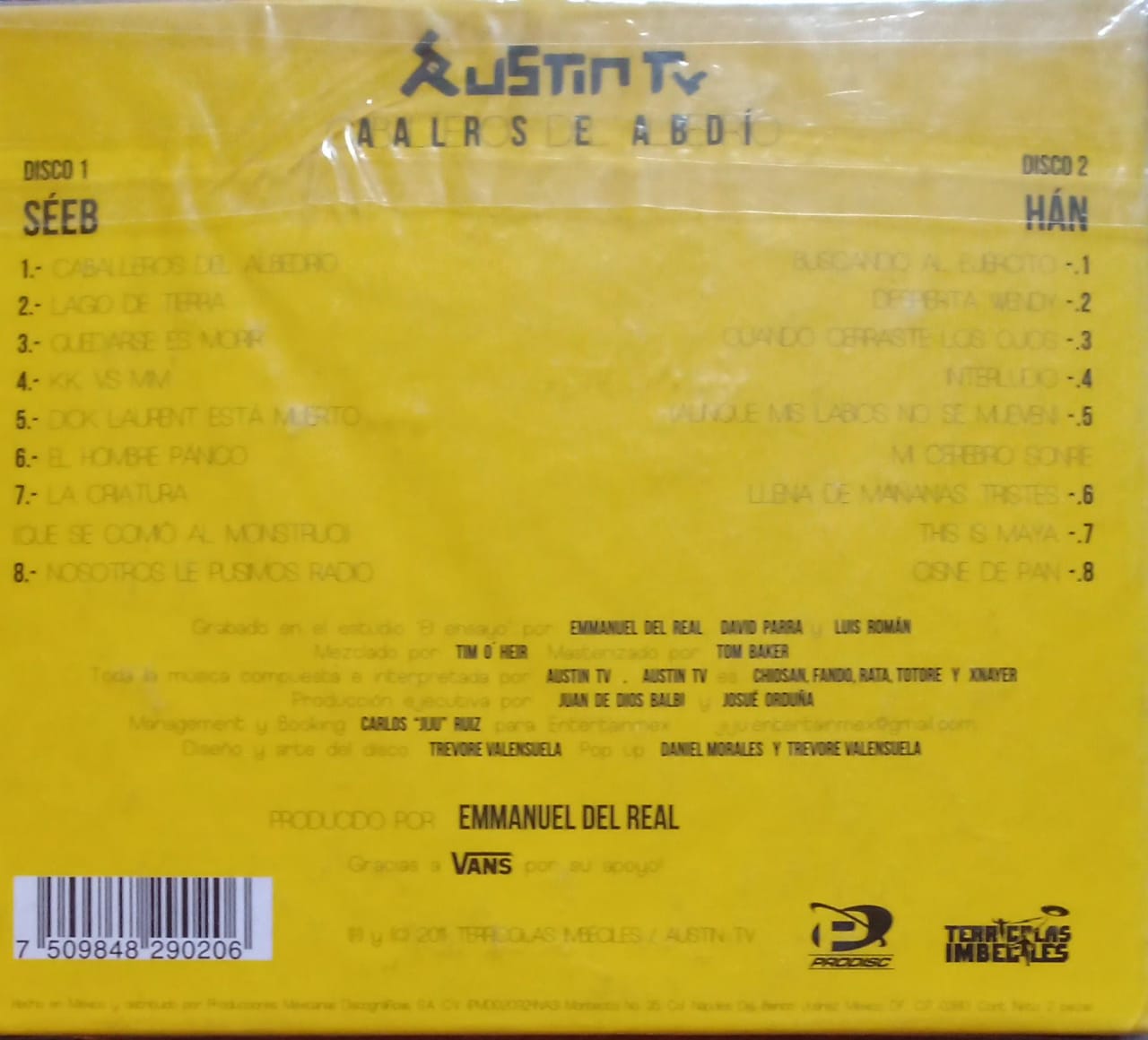 Austin TV – Caballeros Del Albedrío. Cd doble 1ra ed. excelente estado.
