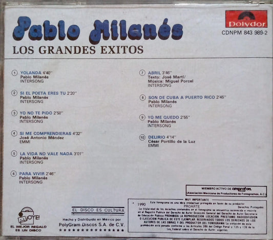 Pablo Milanés – Los Grandes Éxitos. Cd en buen estado.