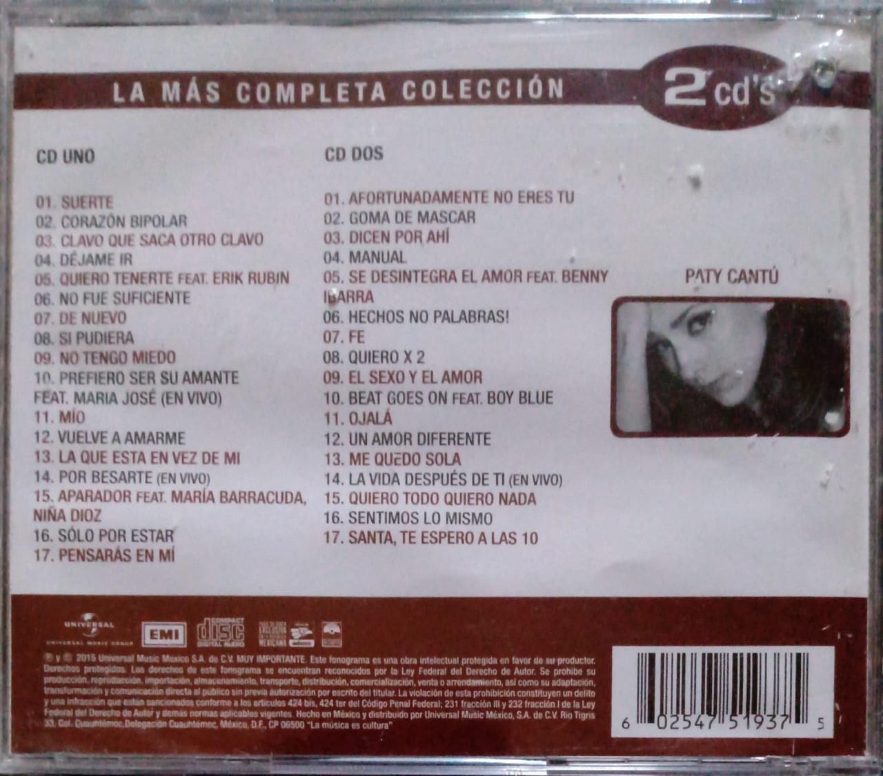 Paty Cantú – La Mas Completa Colección. CD doble nuevo.