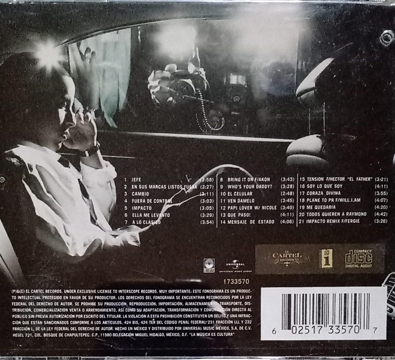 Daddy Yankee – El Cartel: The Big Boss (CD en excelente estado).