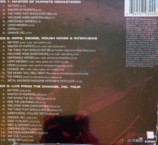 Metallica – Master Of Puppets. Cd triple nuevo.