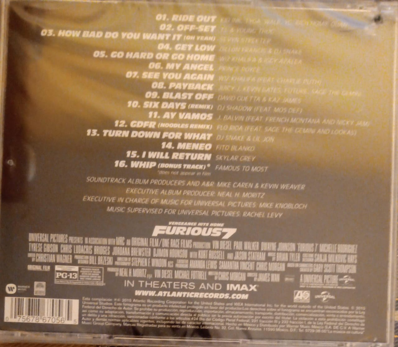 Fast & Furious 7 – Ost Soundtrack CD nuevo.