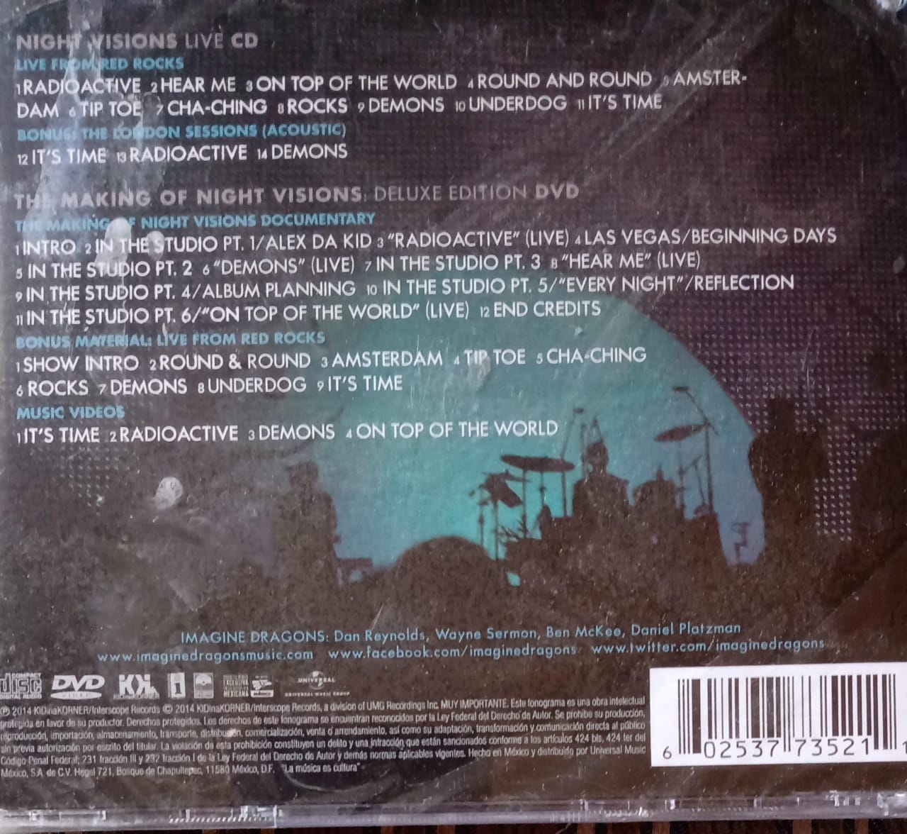 Imagine Dragons – Night Visions Live CD doble nuevo.