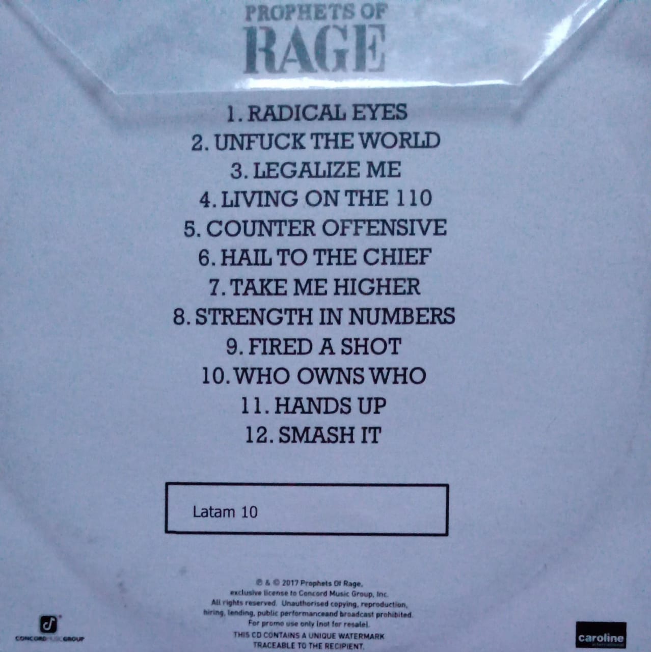Prophets Of Rage – Prophets Of Rage. Cd excelente estado. Raro.