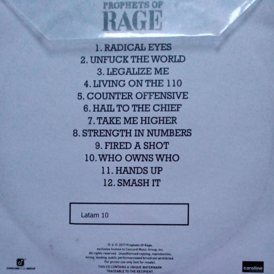 Prophets Of Rage – Prophets Of Rage. Cd excelente estado. Raro.