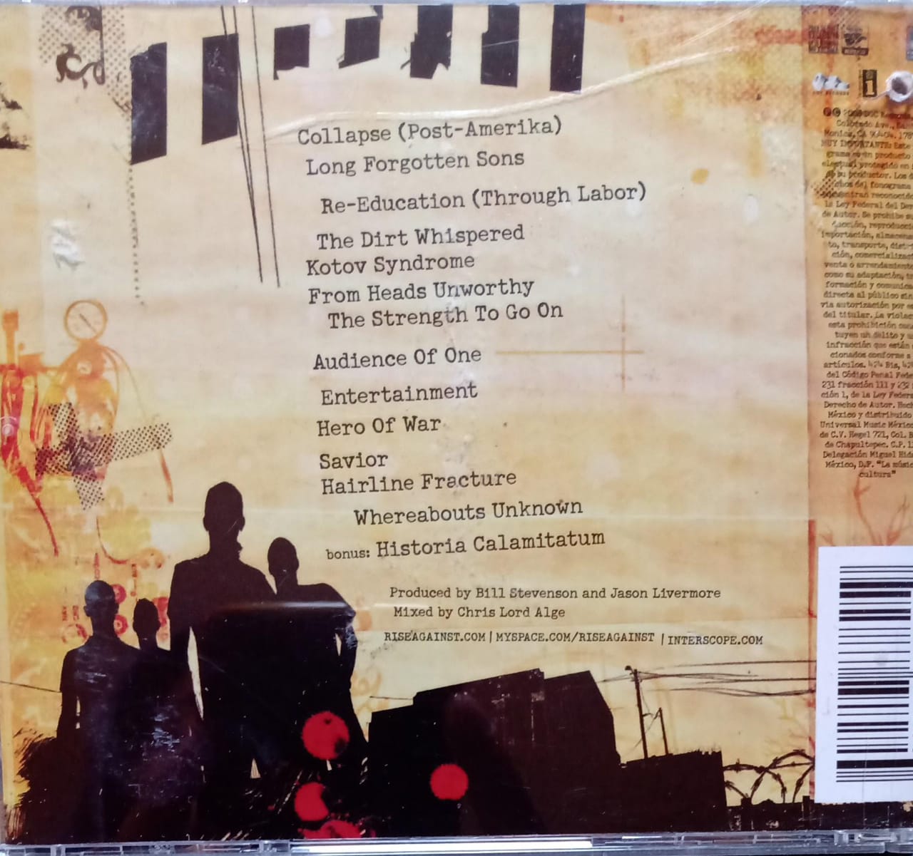 Rise Against – Appeal to Reason (CD en excelente estado).