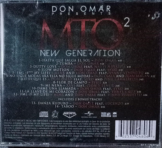 Don Omar – Don Omar Presents MTO²: New Generation. Cd nuevo.
