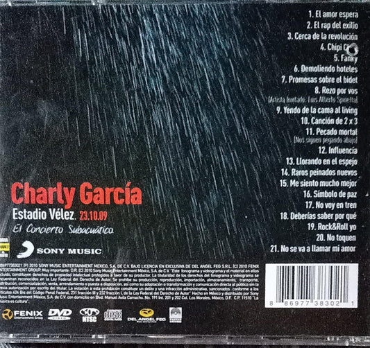 Charly Garcia – Estadio Vélez. 23.10.09 · El Concierto Subacuático. Cd y DVD excelente estado.