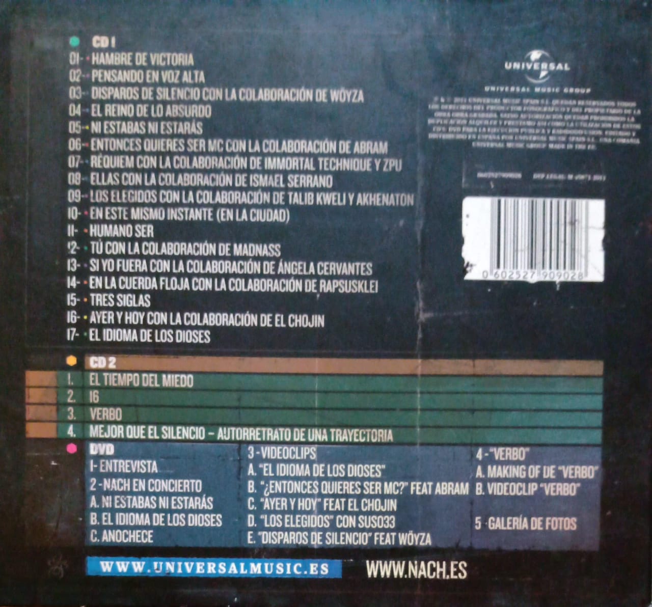 Nach – Mejor Que El Silencio. Cd triple. excelente estado.