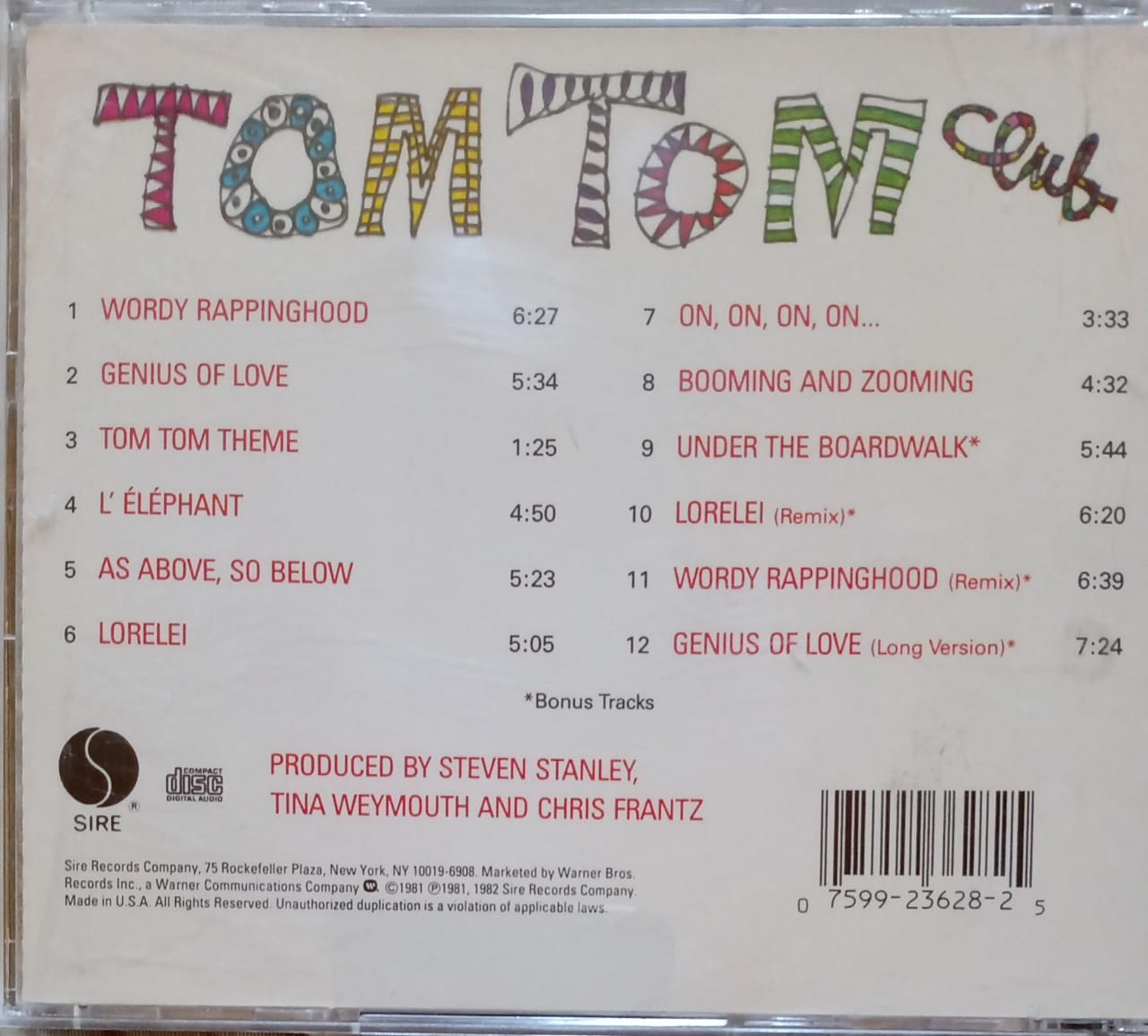 Tom Tom Club – Tom Tom Club. CD importado en excelente estado.