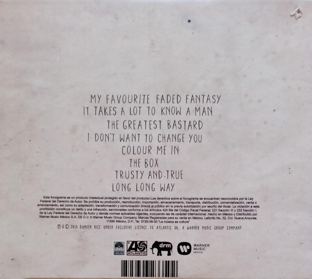 Damien Rice – My Favourite Faded Fantasy (CD).