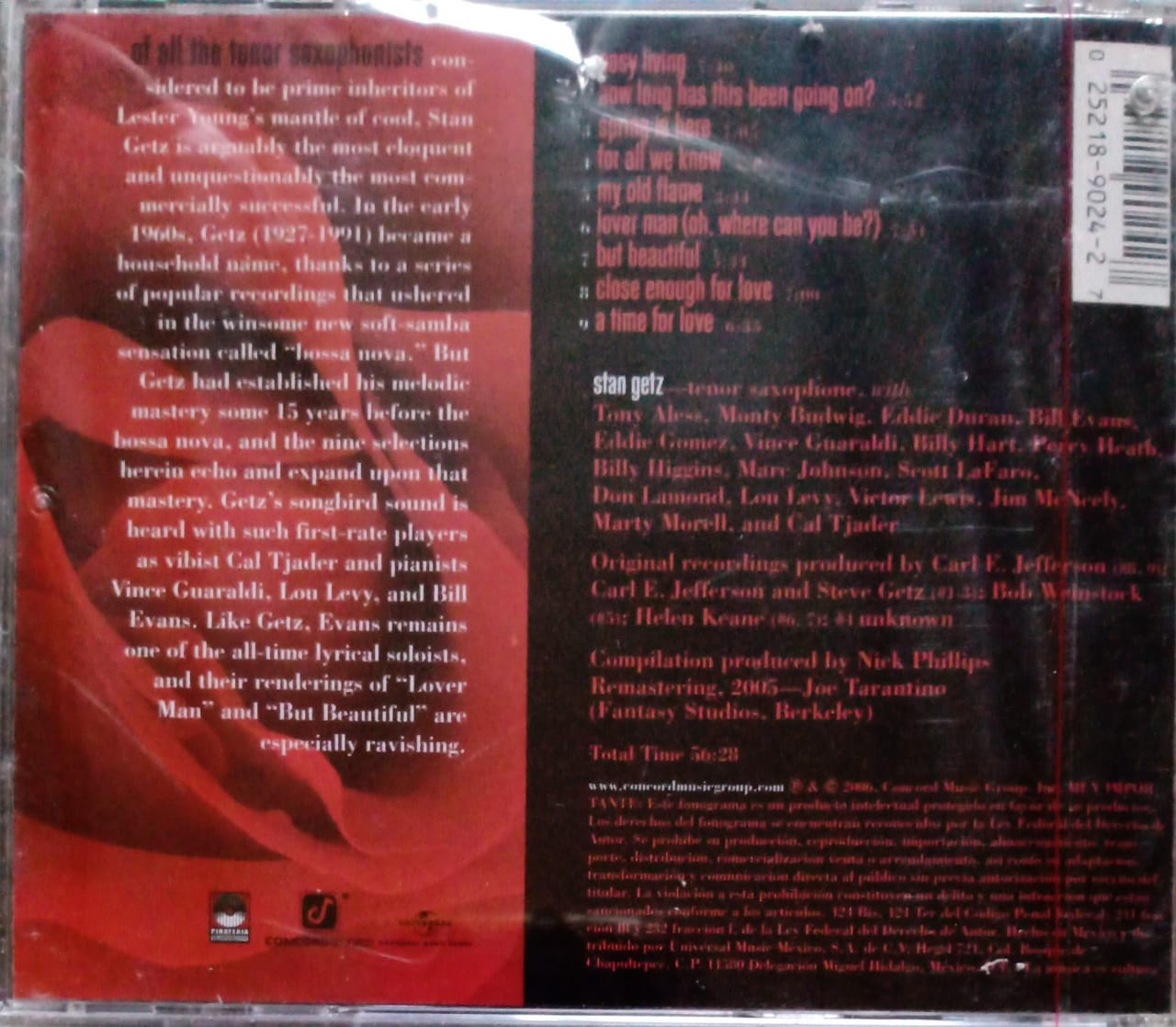 Stan Getz – Plays For Lovers. Cd nuevo.