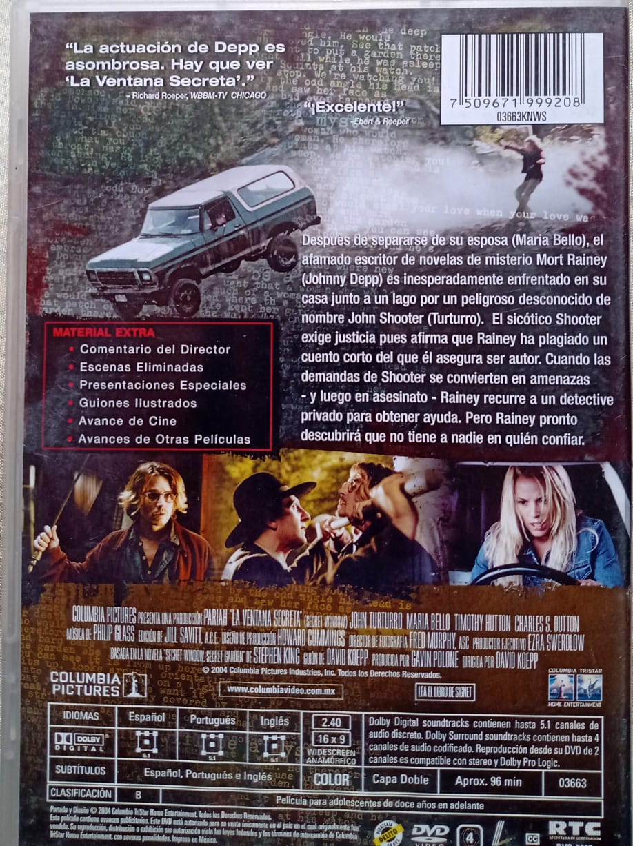 La ventana secreta. DVD.