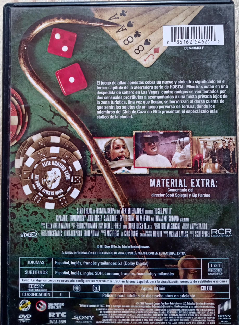 Hostal Parte III. DVD buen estado.