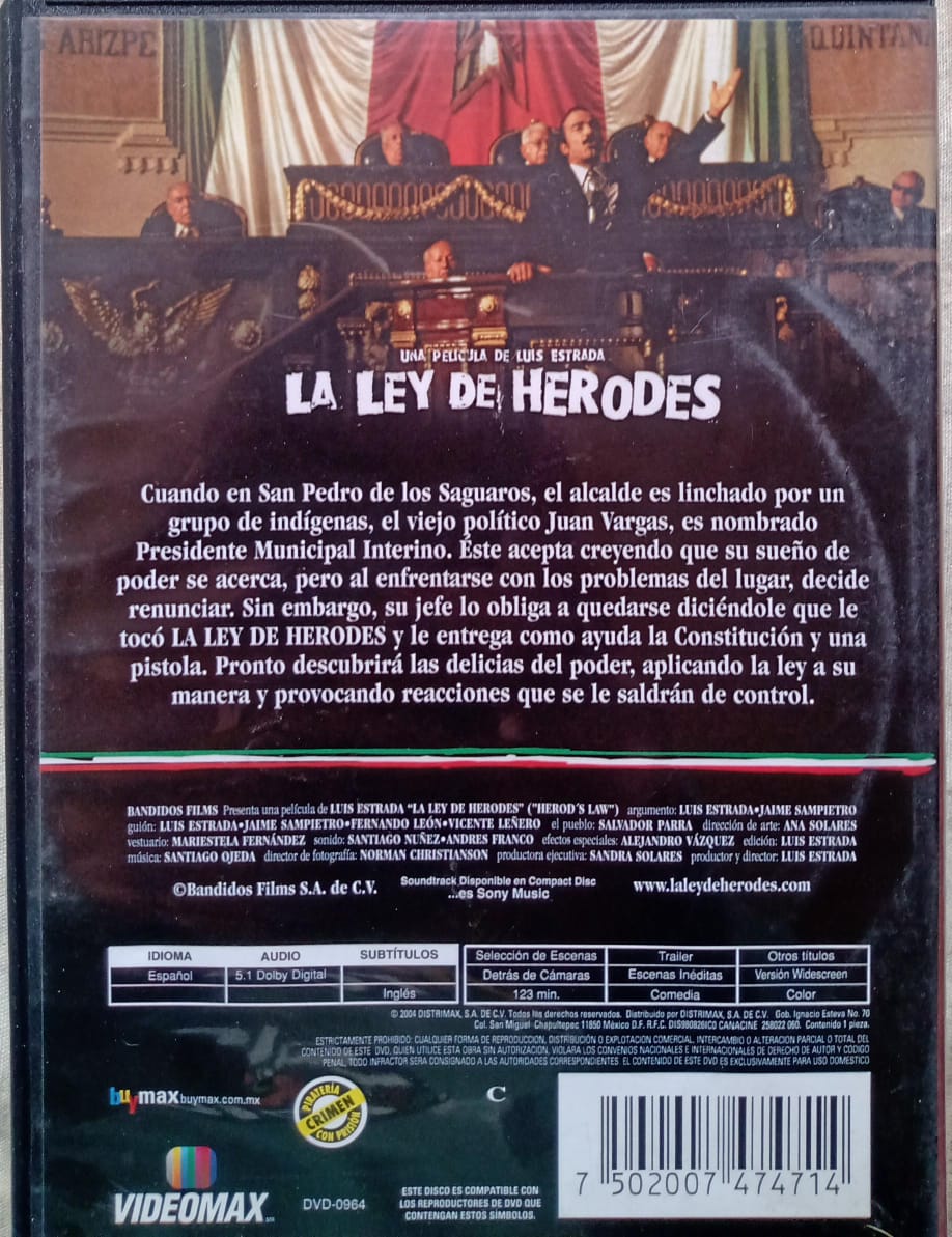La Ley de Herodes — DVD, buen estado.