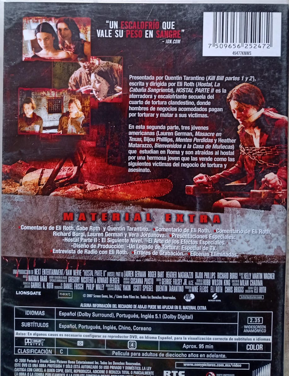 Hostal: Parte 2 — DVD nacional.