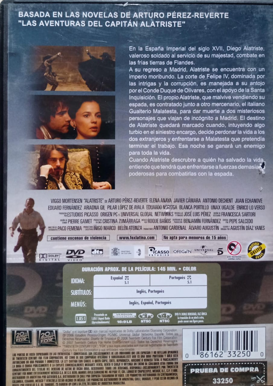 Alatriste — DVD nacional.