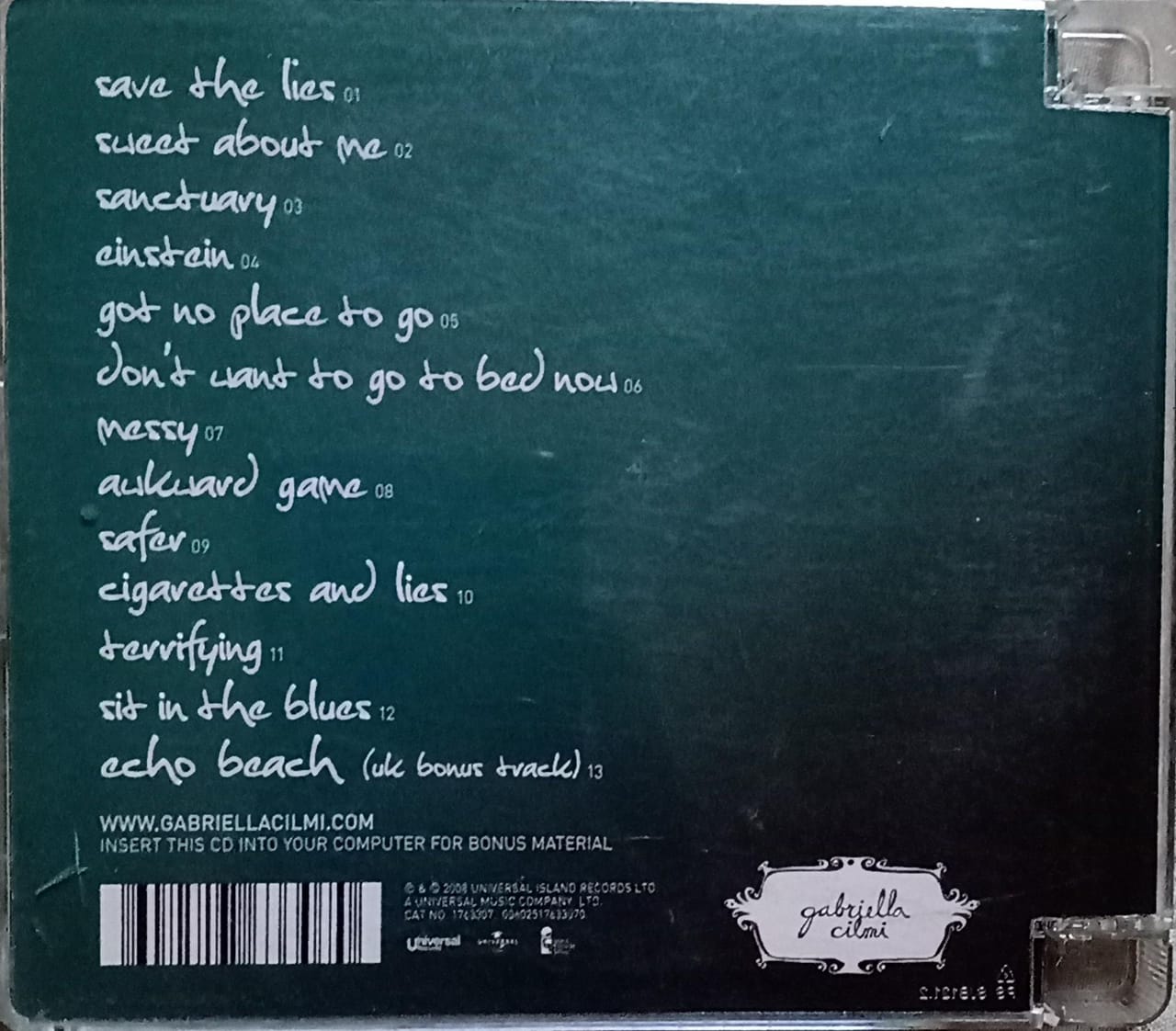 GABRIELLA CILMI – LESSONS TO BE LEARNED. Cd excelente estado.